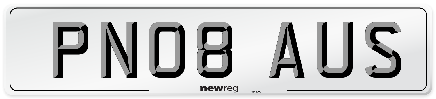 PN08 AUS Number Plate from New Reg